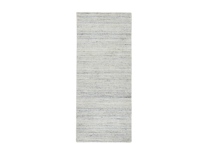 2'6" x 6'0" New Hand Loomed Ivory Wool Runner Oriental Rug - MOA10264787