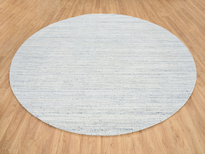 10'0" x 10'0" New Hand Loomed Ivory Wool Round Oriental Rug - MOA10264795