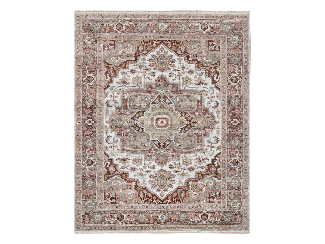 8'0" x 10'0" New Hand Knotted Red Wool Rectangle Oriental Rug - MOA10264820