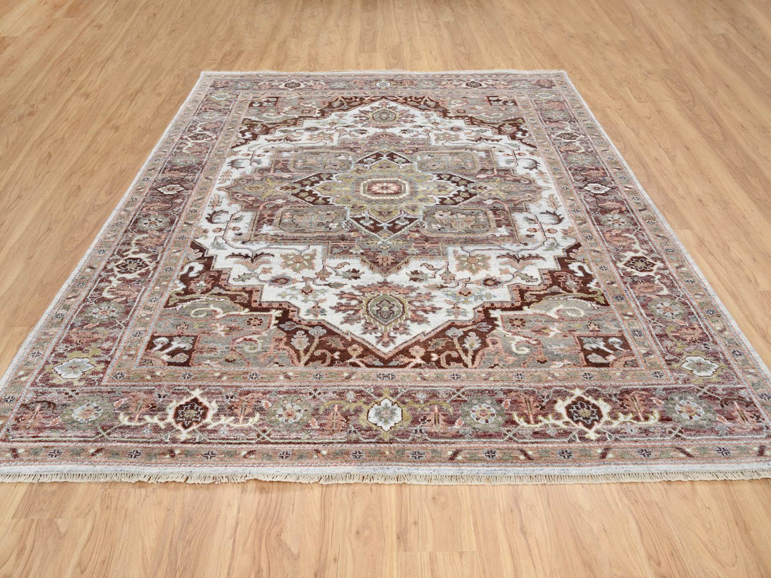 8'0" x 10'0" New Hand Knotted Red Wool Rectangle Oriental Rug - MOA10264820