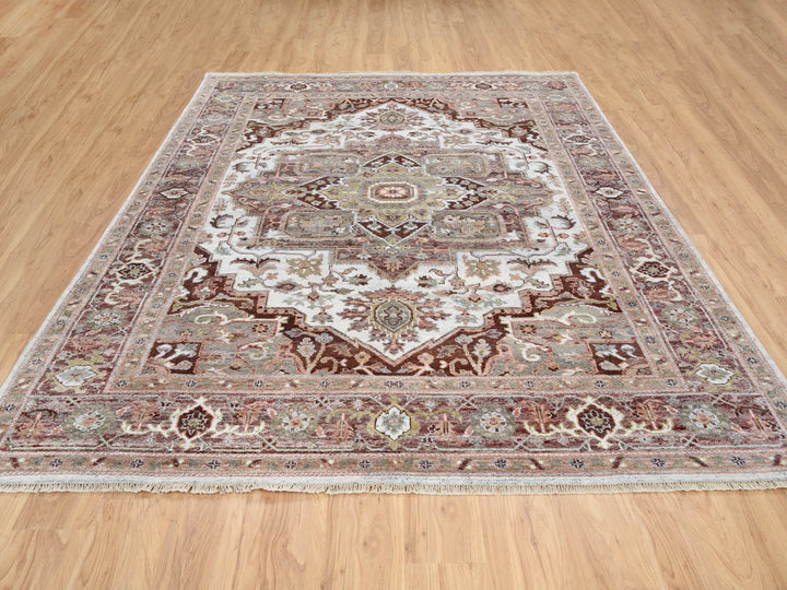 8'0" x 10'0" New Hand Knotted Red Wool Rectangle Oriental Rug - MOA10264820