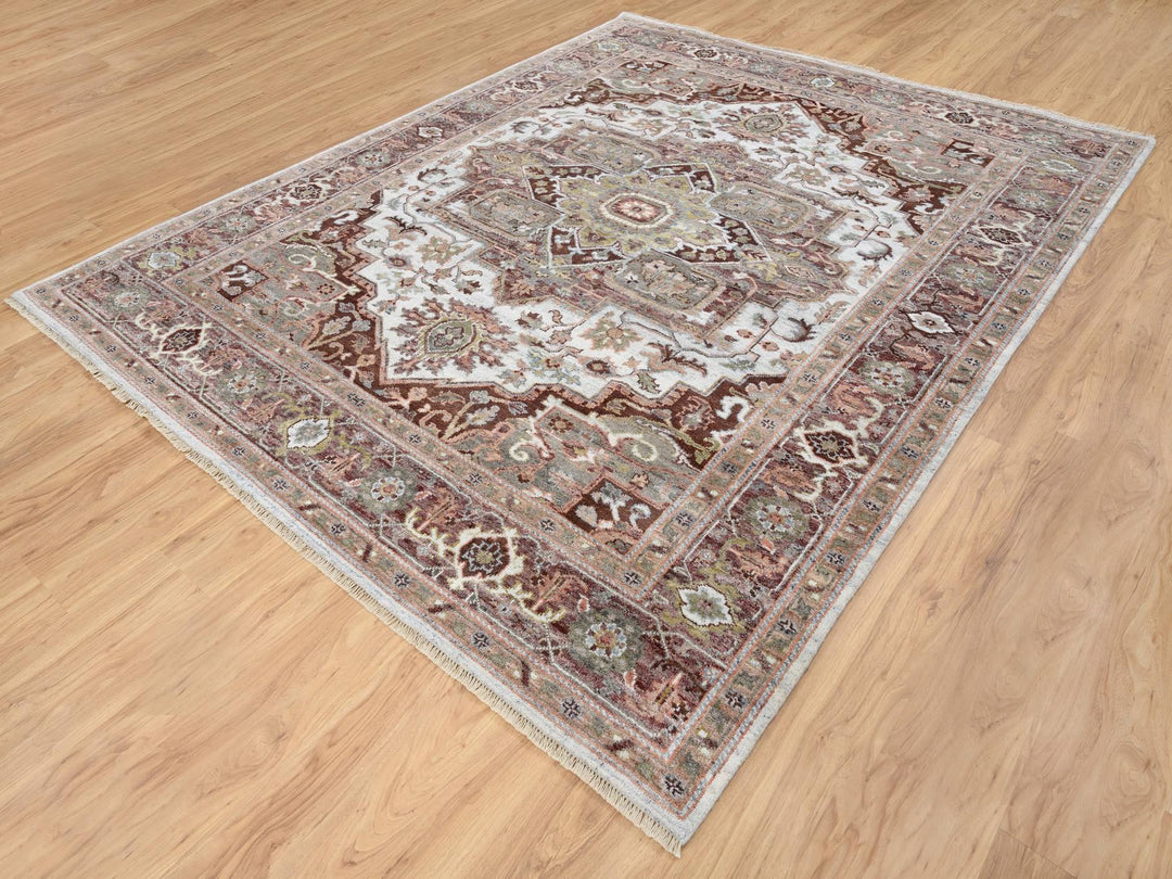 8'0" x 10'0" New Hand Knotted Red Wool Rectangle Oriental Rug - MOA10264820