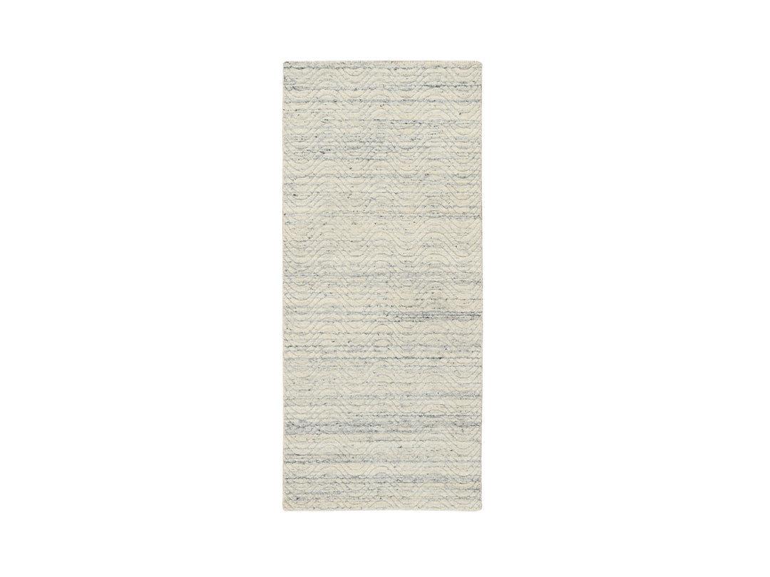2'6" x 6'0" New Hand Loomed Beige Wool Runner Oriental Rug - MOA10264839
