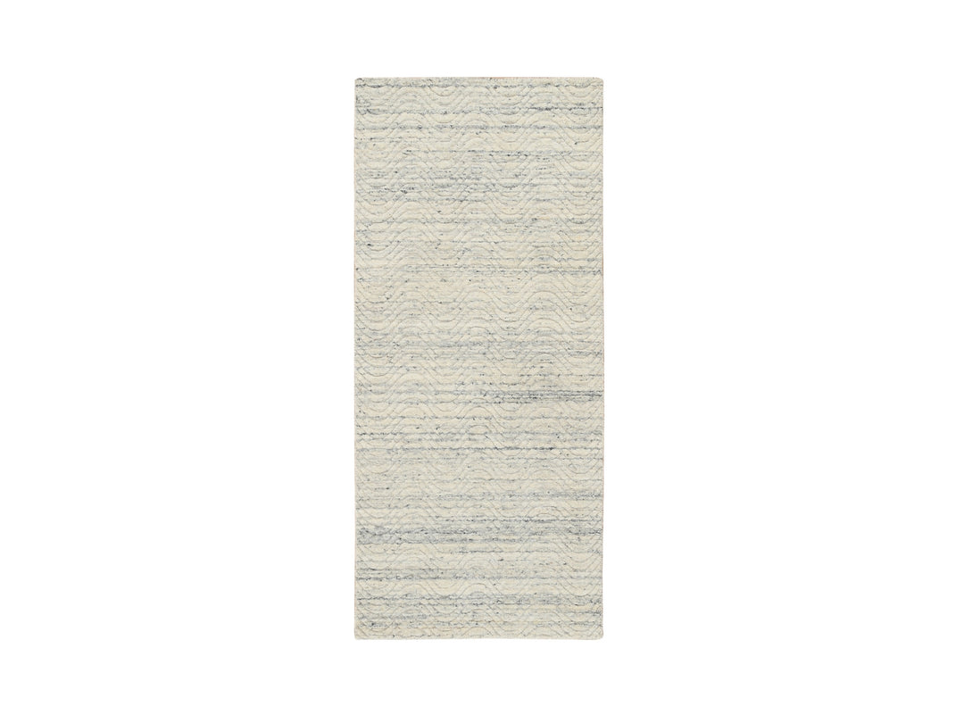 2'6" x 6'0" New Hand Loomed Beige Wool Runner Oriental Rug - MOA10264840