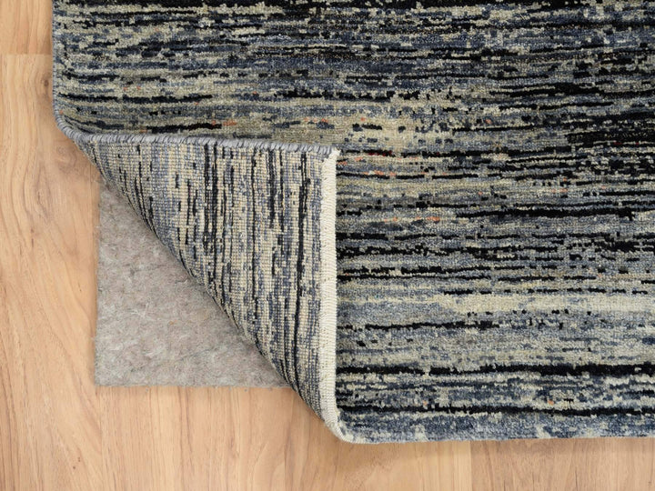 8'4" x 9'10" New Hand Knotted Black Wool Rectangle Oriental Rug - MOA10264866