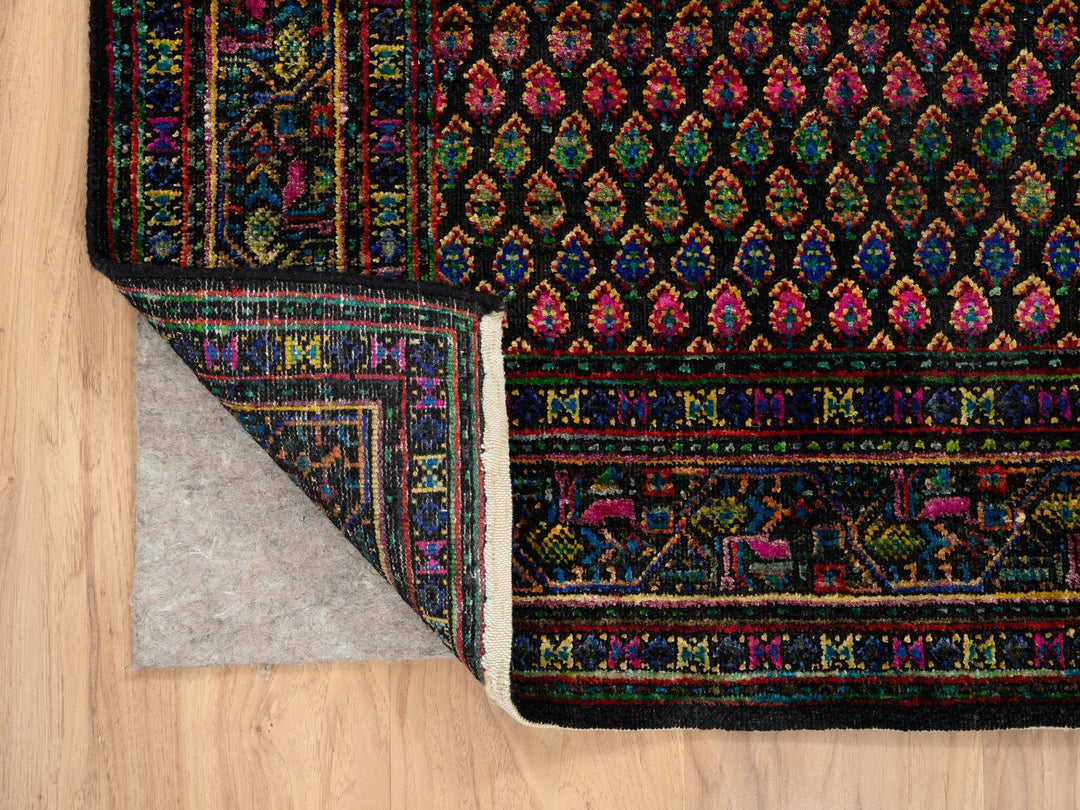 4'0" x 6'0" New Hand Knotted Black Wool Rectangle Oriental Rug - MOA10264878