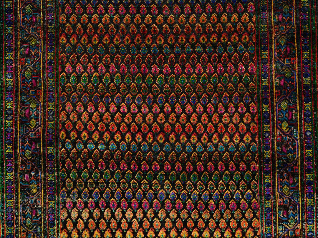4'0" x 6'0" New Hand Knotted Black Wool Rectangle Oriental Rug - MOA10264878