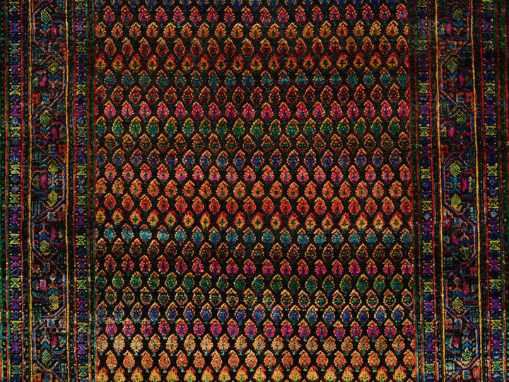 4'0" x 6'0" New Hand Knotted Black Wool Rectangle Oriental Rug - MOA10264878