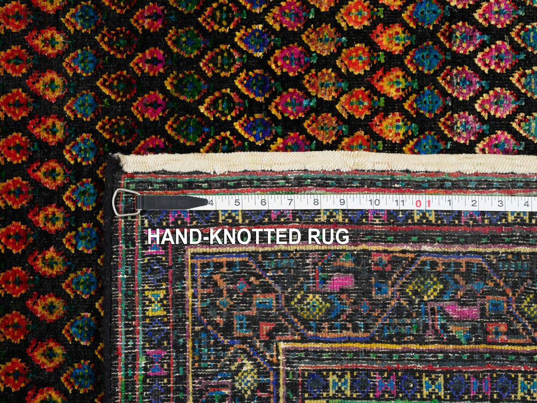 4'0" x 6'0" New Hand Knotted Black Wool Rectangle Oriental Rug - MOA10264878