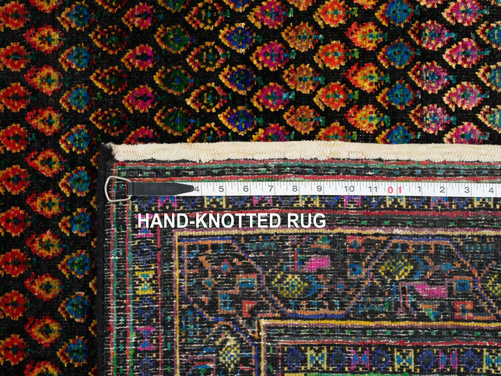 4'0" x 6'0" New Hand Knotted Black Wool Rectangle Oriental Rug - MOA10264878