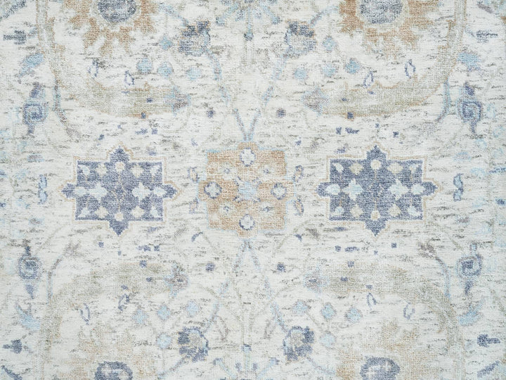 2'6" x 23'10" New Hand Knotted Ivory Wool & Silk Runner Oriental Rug - MOA10264903