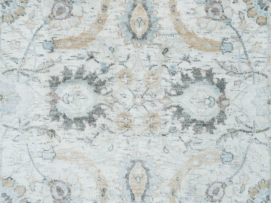2'7" x 22'0" New Hand Knotted Ivory Wool & Silk Runner Oriental Rug - MOA10264904