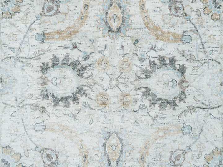 2'7" x 22'0" New Hand Knotted Ivory Wool & Silk Runner Oriental Rug - MOA10264904