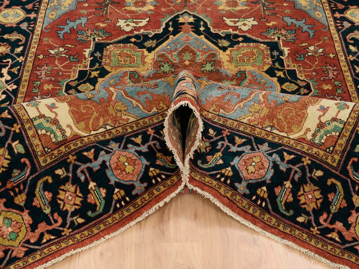 6'0" x 9'1" New Hand Knotted Red Wool Rectangle Oriental Rug - MOA10264954