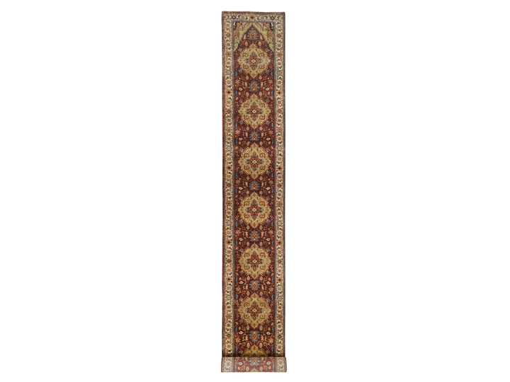 2'5" x 20'1" New Hand Knotted Red Wool Runner Oriental Rug - MOA10264960