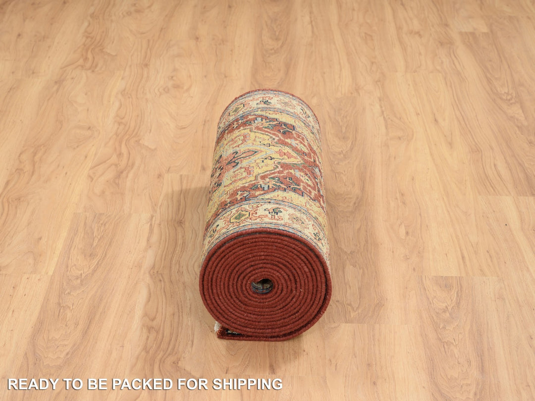 2'5" x 20'1" New Hand Knotted Red Wool Runner Oriental Rug - MOA10264960