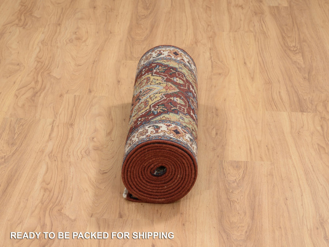 2'7" x 16'0" New Hand Knotted Red Wool Runner Oriental Rug - MOA10264966