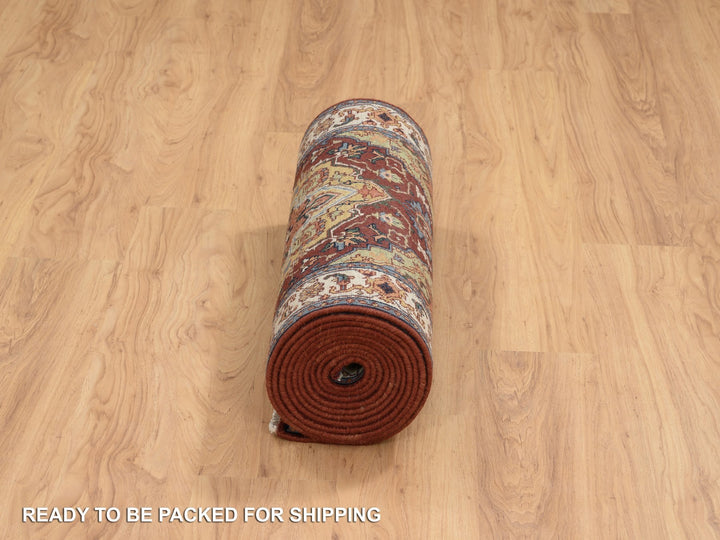 2'7" x 16'0" New Hand Knotted Red Wool Runner Oriental Rug - MOA10264966
