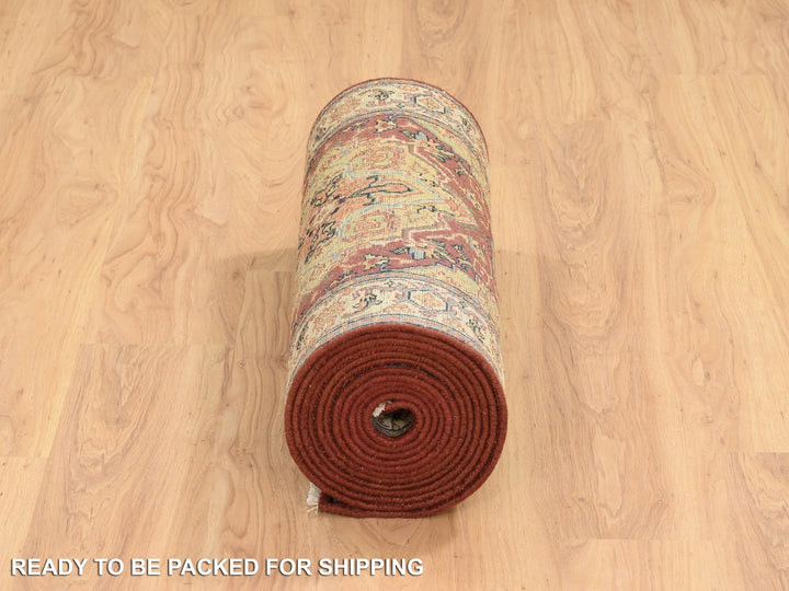 2'6" x 18'2" New Hand Knotted Red Wool Runner Oriental Rug - MOA10264970