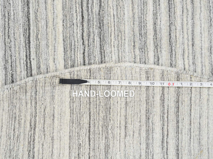 6'0" x 6'0" New Hand Loomed Grey Wool Round Oriental Rug - MOA10264985