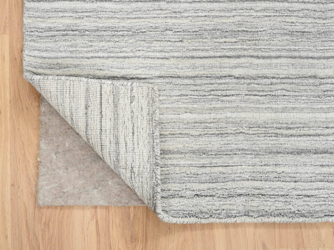 6'0" x 6'0" New Hand Loomed Grey Wool Square Oriental Rug - MOA10264986