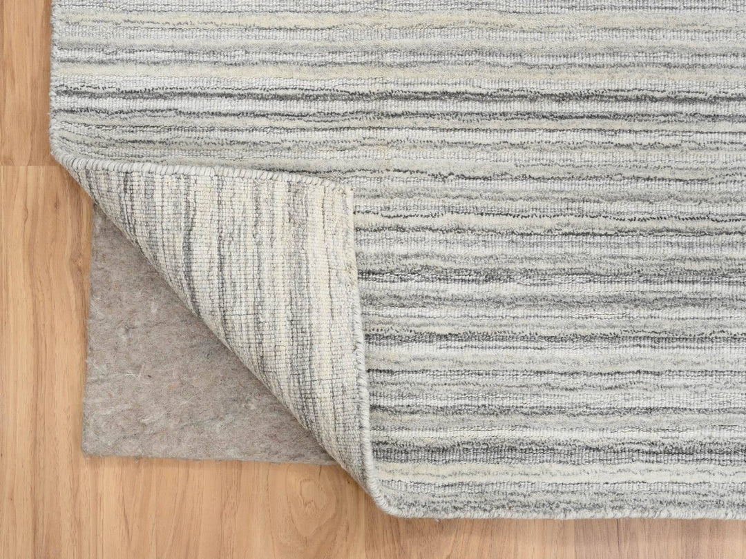 8'1" x 8'0" New Hand Loomed Grey Wool Square Oriental Rug - MOA10264990