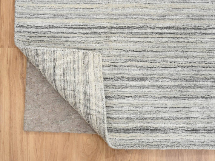 8'1" x 8'0" New Hand Loomed Grey Wool Square Oriental Rug - MOA10264990