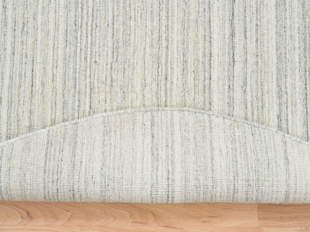 6'1" x 6'1" New Hand Loomed Ivory Wool Round Oriental Rug - MOA10265014