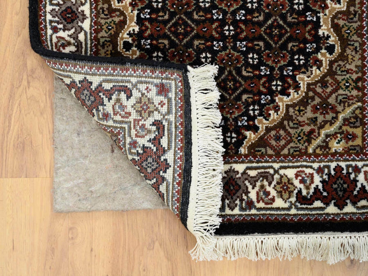 2'0" x 8'1" New Hand Knotted Black Wool Runner Oriental Rug - MOA10265065