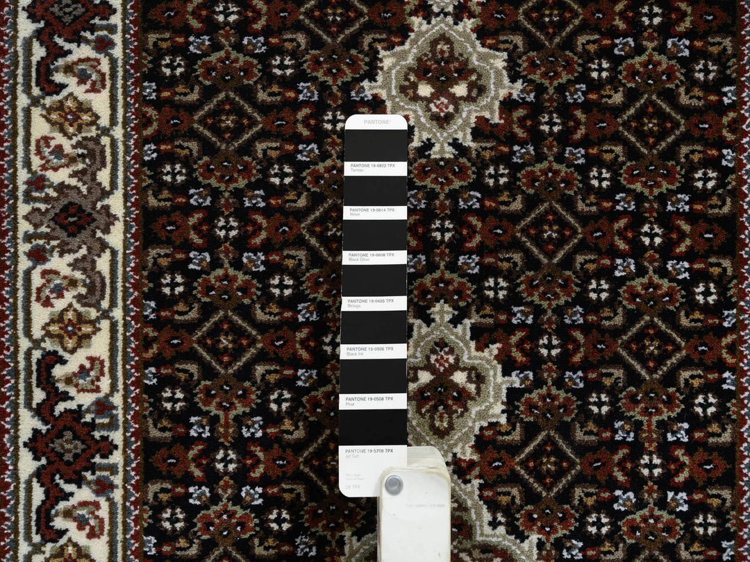 2'0" x 8'1" New Hand Knotted Black Wool Runner Oriental Rug - MOA10265065