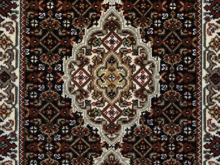 2'0" x 8'1" New Hand Knotted Black Wool Runner Oriental Rug - MOA10265065