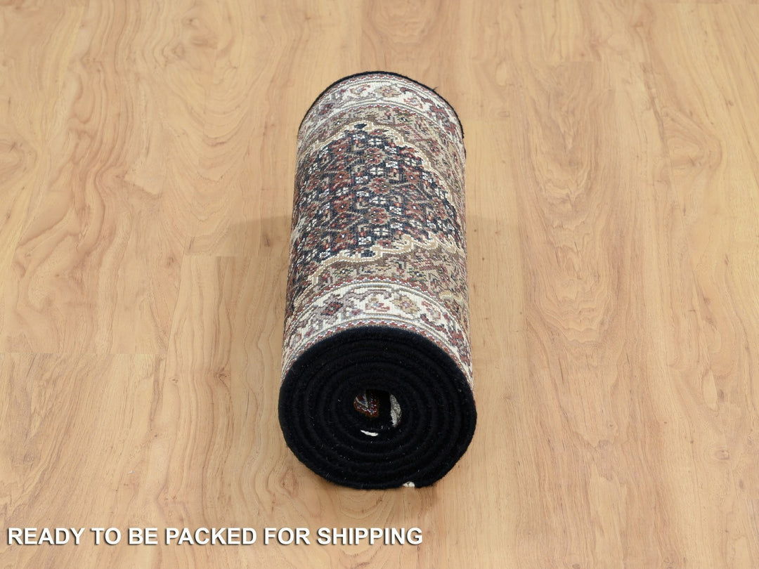 2'0" x 8'1" New Hand Knotted Black Wool Runner Oriental Rug - MOA10265065