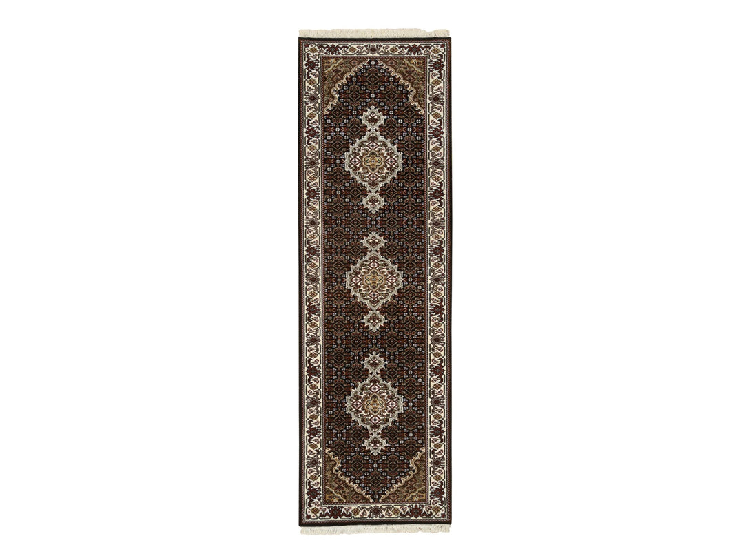 2'0" x 8'1" New Hand Knotted Black Wool Runner Oriental Rug - MOA10265067