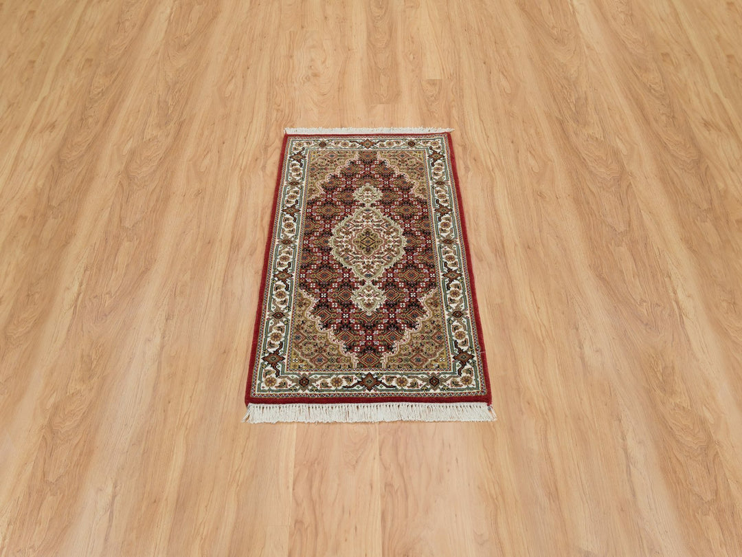 2'0" x 4'2" New Hand Knotted Red Wool Rectangle Oriental Rug - MOA10265083