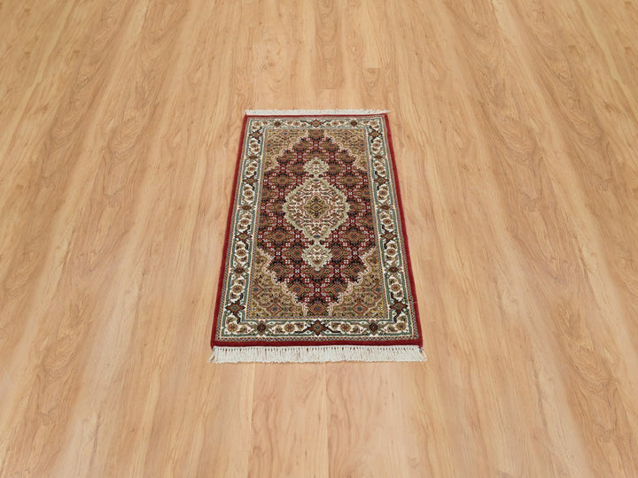 2'0" x 4'2" New Hand Knotted Red Wool Rectangle Oriental Rug - MOA10265083
