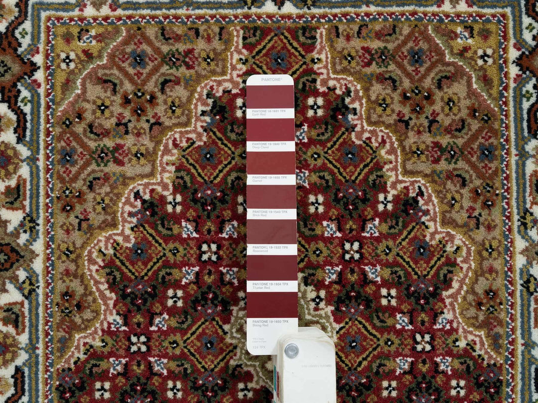 2'0" x 4'2" New Hand Knotted Red Wool Rectangle Oriental Rug - MOA10265083