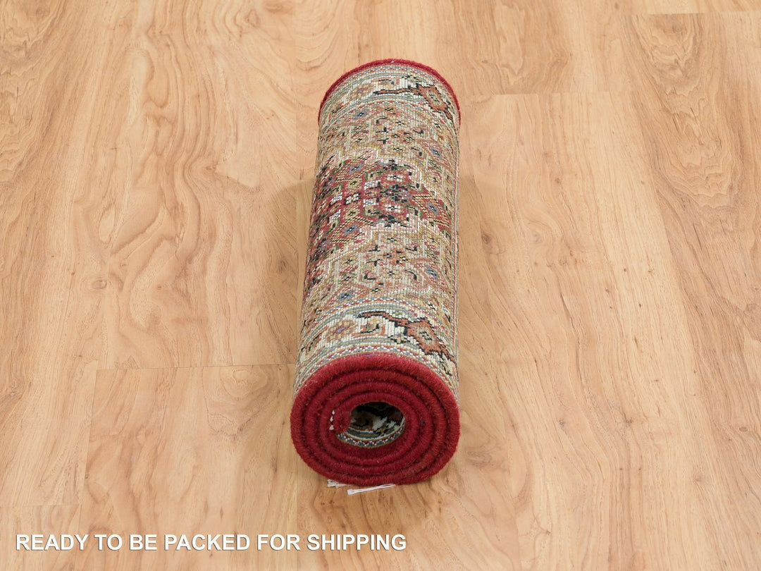 2'0" x 4'2" New Hand Knotted Red Wool Rectangle Oriental Rug - MOA10265083