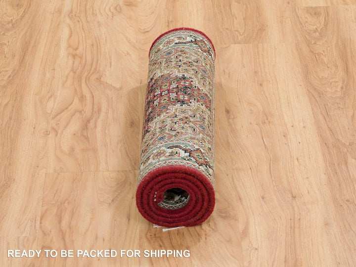 2'0" x 4'2" New Hand Knotted Red Wool Rectangle Oriental Rug - MOA10265083