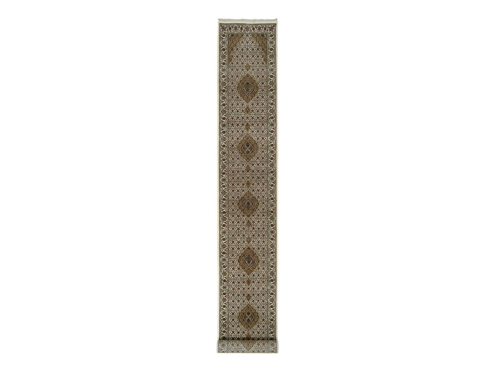2'6" x 18'0" New Hand Knotted Ivory Wool Runner Oriental Rug - MOA10265085