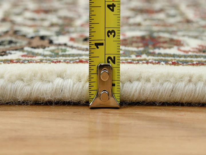 2'6" x 18'0" New Hand Knotted Ivory Wool Runner Oriental Rug - MOA10265085