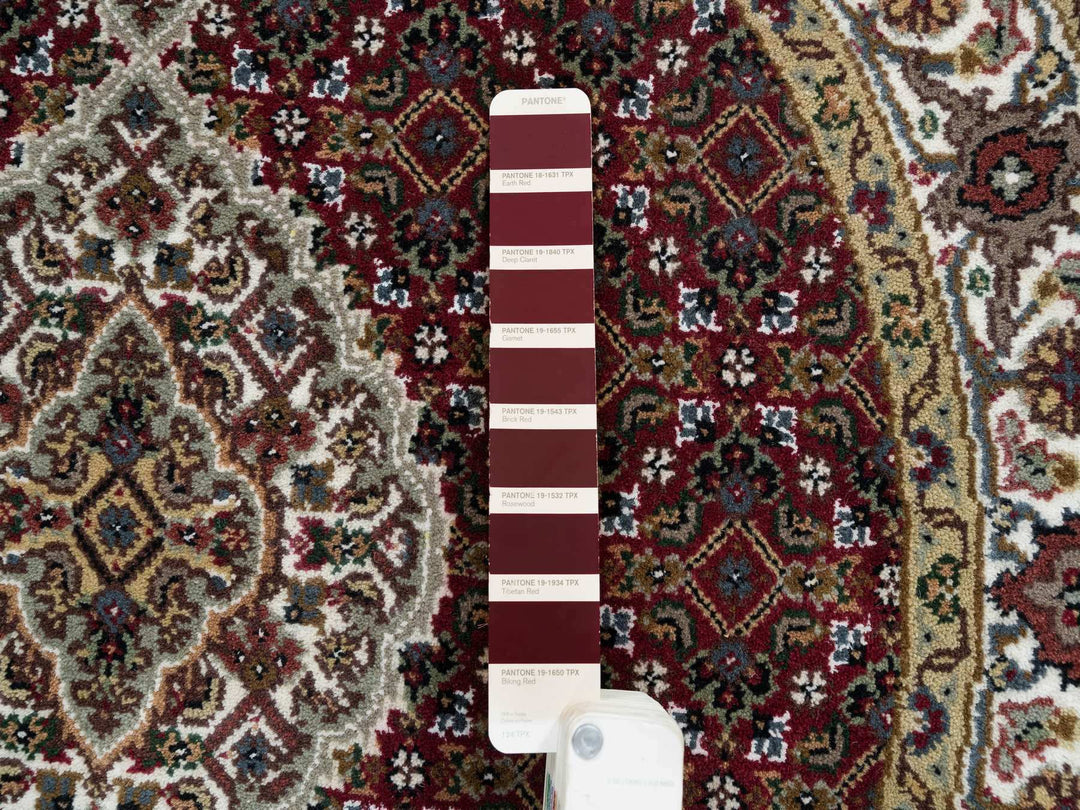 3'4" x 3'4" New Hand Knotted Red Wool Round Oriental Rug - MOA10265093