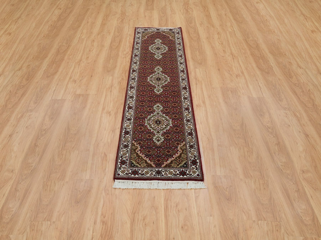 2'0" x 8'2" New Hand Knotted Red Wool Runner Oriental Rug - MOA10265096