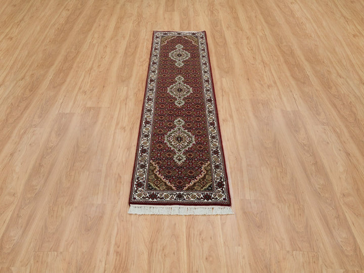 2'0" x 8'2" New Hand Knotted Red Wool Runner Oriental Rug - MOA10265096
