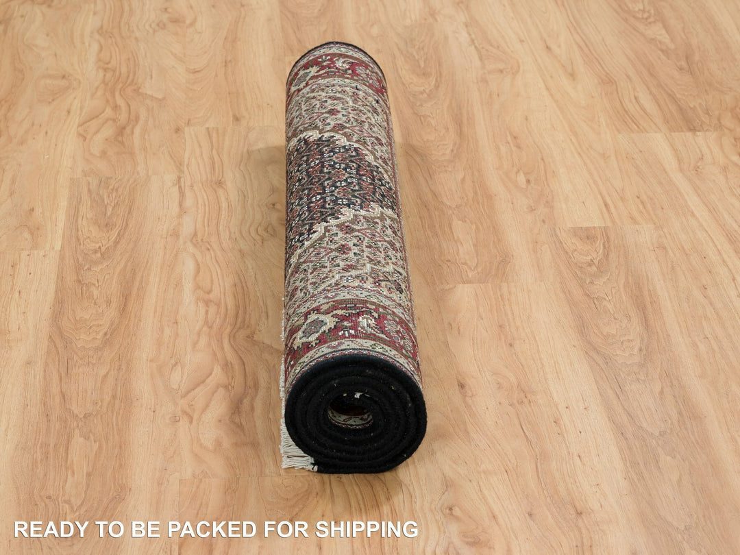 4'0" x 6'1" New Hand Knotted Black Wool Rectangle Oriental Rug - MOA10265099
