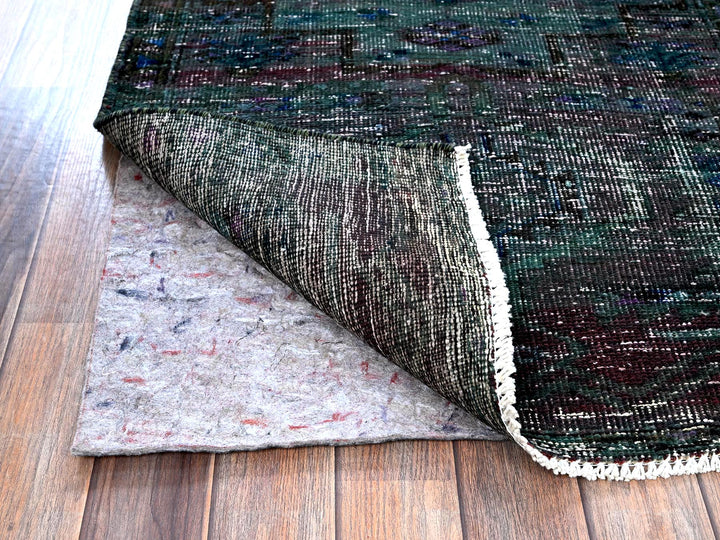 2'8" x 9'6" Vintage Hand Knotted Overdyed Wool Runner Oriental Rug - MOA102650