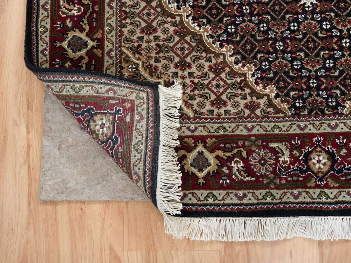 4'1" x 6'0" New Hand Knotted Black Wool Rectangle Oriental Rug - MOA10265101