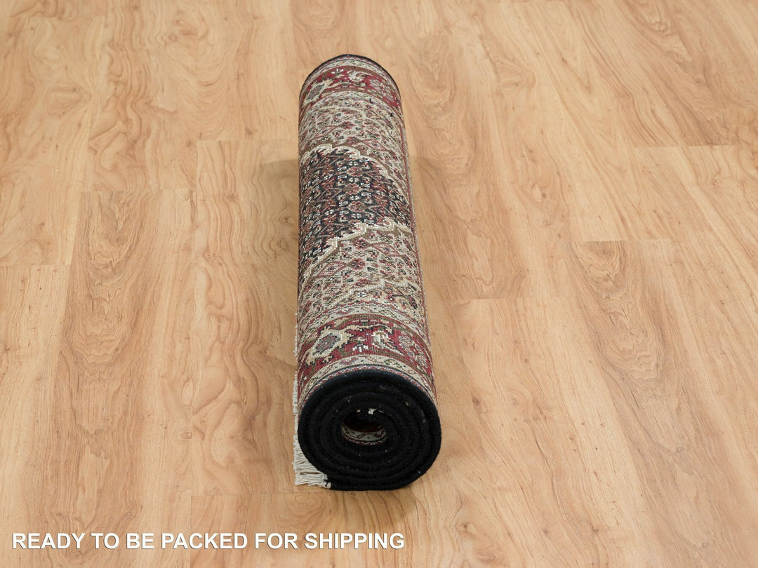 4'1" x 6'0" New Hand Knotted Black Wool Rectangle Oriental Rug - MOA10265101