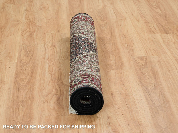 4'1" x 6'0" New Hand Knotted Black Wool Rectangle Oriental Rug - MOA10265101