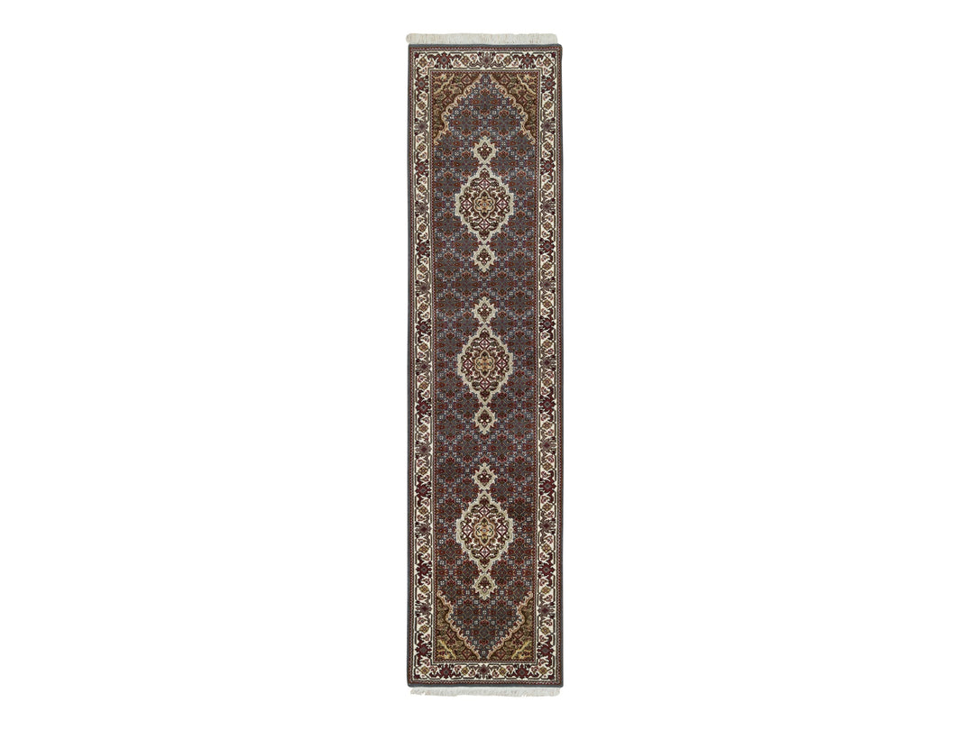 2'0" x 8'5" New Hand Knotted Grey Wool Runner Oriental Rug - MOA10265105