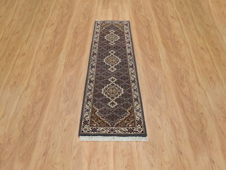 2'0" x 8'5" New Hand Knotted Grey Wool Runner Oriental Rug - MOA10265105